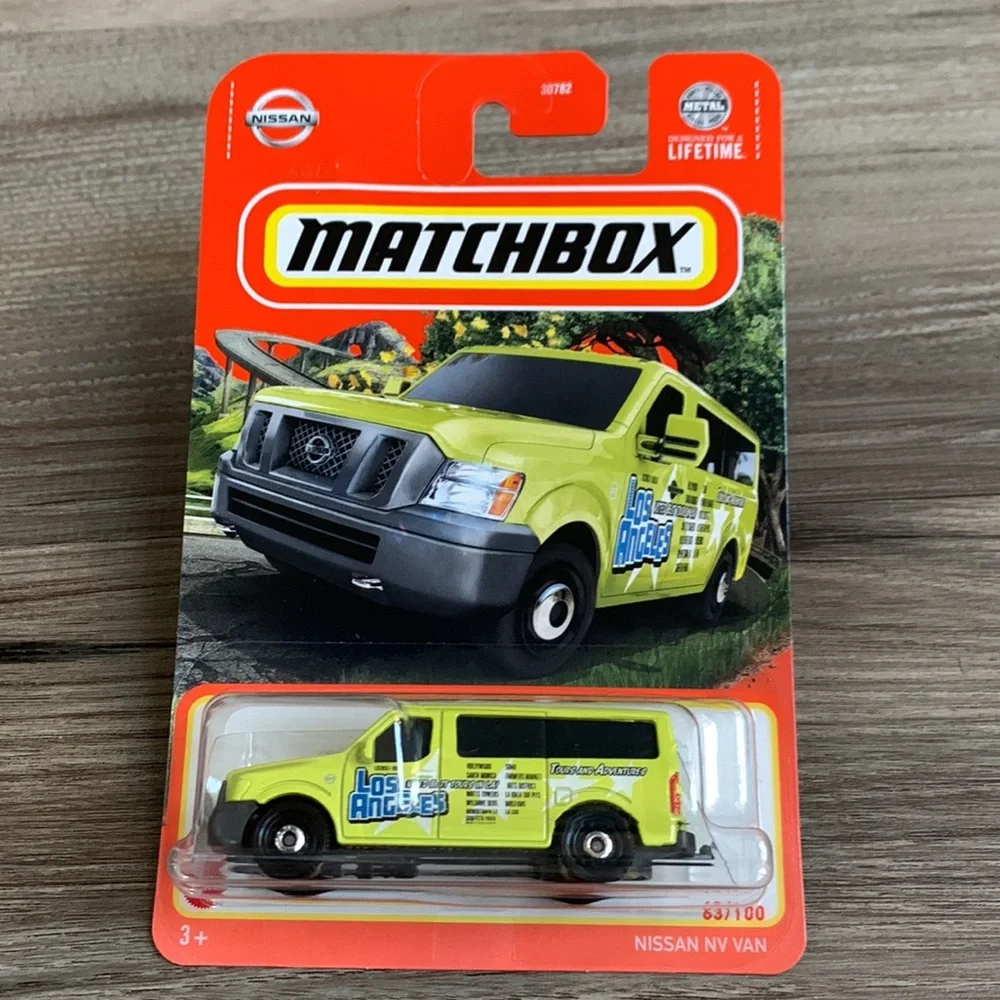 Matchbox Car Nissan NV Los Angeles LA Tour Van Yellow 63/100 MB MBX LA New